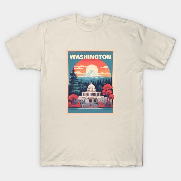 Washington Vintage Design T-Shirt by huefinder